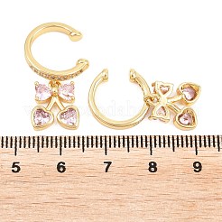 Brass Micro Pave Cubic Zirconia Cuff Earrings&nbsp;EJEW-Z164-08G-02