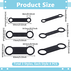 12Pcs 3 Styles Silicone Pet ID Blank Tag&nbsp;MP-UN0001-01