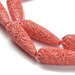 Synthetic Coral Carved Beads Strands&nbsp;CORA-C003-09A-03