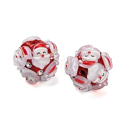 Christmas Theme Polymer Clay Rhinestone Beads with Resin&nbsp;X-RESI-Z045-01C