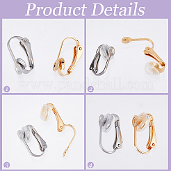 40Pcs 304 Stainless Steel Clip-on Earring Findings&nbsp;STAS-SP0001-23P