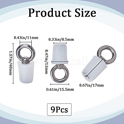 シリコン逆流防止水床プラグ  ステンレスハンドル付き  コーン  ホワイト  40x18.5x15.5mm  穴：11mm  9個/セット&nbsp;FIND-GF0007-05B