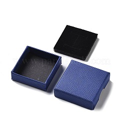 厚紙のジュエリーセットボックス  内部のスポンジ  正方形  ブルー  5.05~5.1x5.1x1.67cm&nbsp;CBOX-C016-01A-02