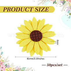 ポリエステル製のウォールステッカー  壁の装飾  花柄  きいろ  81x6mm  50個/セット&nbsp;AJEW-WH0609-162C-02