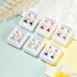 Square Glass Ear Fake Plugs&nbsp;EJEW-H105-24G-B