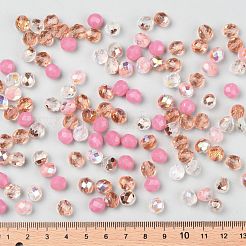 ファイアポリッシュチェコガラスビーズ  多面カット  アナナス属  ピンク  7.5~8x8mm  穴：1.2mm  約120個/袋&nbsp;LAMP-O017-151-P1M8