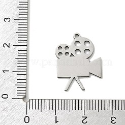 ステンレスペンダント201個  映写機のチャーム  ステンレス鋼色  21.5x16x1mm  穴：1.5mm&nbsp;STAS-B136-03P