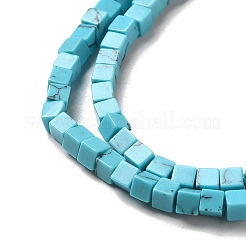 合成ターコイズビーズ連売り  キューブ  2~2.5x2.5~3.5x2.5~3mm  穴：0.4mm  約157~165個/連  14.96~15.75''（38~40センチメートル）&nbsp;G-B064-A47