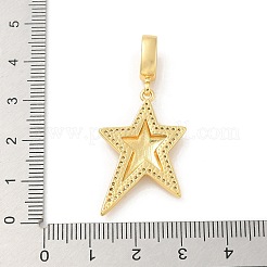Brass Micro Pave Clear Cubic Zirconia Star European Dangle Charms&nbsp;KK-U044-09G