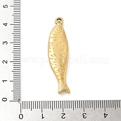 304ステンレスペンダント  イワシのチャーム  ゴールドカラー  40.5x10.5x3.5mm  穴：2mm&nbsp;STAS-I322-12G