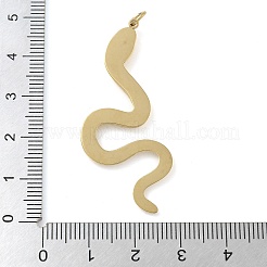 イオンプレーティング（IP）304ステンレスペンダント  丸カン付き  スネークチャーム  14KGP本金メッキ  40x30x3mm  穴：3.5mm&nbsp;STAS-B075-19G-02