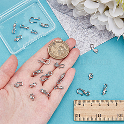 20個 10種類のスタイルのステンレススチール製S字フック留め具  ステンレス鋼色  9~17x5~8mm  2個/スタイル&nbsp;STAS-PH0006-96P