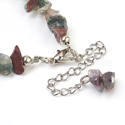 Natural Indian Agate Chip Beads Anklets&nbsp;AJEW-AN00229-06