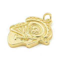 Halloween Theme Rack Plating Brass Pendants&nbsp;KK-Z067-18G-04