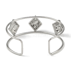 Non-Tarnish 304 Stainless Steel Wide Textured Open Cuff Bangles&nbsp;BJEW-Q348-05P-05
