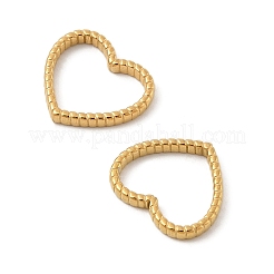 304ステンレススチールリンクリング  ハートリンク  ゴールドカラー  14x16x2mm&nbsp;STAS-K354-07B-G