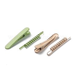 スプレー塗装合金ワニヘアクリップセット  マットなスタイル  オーバル＆ロール  ミックスカラー  49x10~10.5x8~10.5mm  50x5x4.5mm  4個/カード  5カード/セット  20個/セット&nbsp;PHAR-F009-06