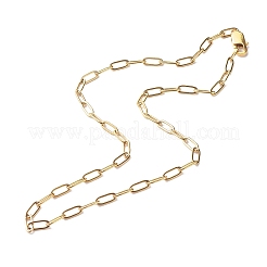 304ステンレススチールアズキチェーンネックレス  ゴールドカラー  17.1インチ（43.5cm）&nbsp;X-NJEW-JN03628-02