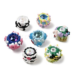 7 個 7 スタイル不透明なアクリル ビーズ  手描きのビーズ  エナメルスタイル  ロンデル  ミックスカラー  18~23mm  1個/スタイル&nbsp;ACRC-FS0001-04