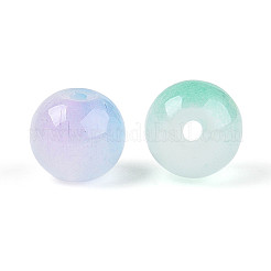 Spray Painting Imitation Jade Glass Beads&nbsp;GLAA-L046-8mm-03A