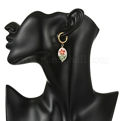 Printed Handmade Porcelain Dangle Earrings&nbsp;EJEW-JE07230