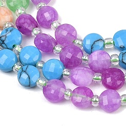Dyed Natural White Jade & Synthetic Turquoise & Shoushan Stone & Red Netstone Beads Strands&nbsp;G-Z135-B07