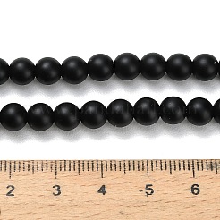 Natural Black Onyx(Dyed & Heated) Beads Strands&nbsp;X-G-Z024-01B-6mm