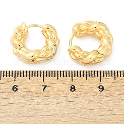 ツイスト真鍮キュービックジルコニアフープピアス  18KGP本金メッキ  17.5x5x15.5mm&nbsp;EJEW-Q016-18G