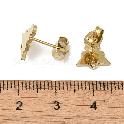 イオンプレーティング（IP）304ステンレス鋼スタッド金具  タワー  ゴールドカラー  10.5x9.5mm  穴：1.2mm  ピン：11x0.7mm&nbsp;STAS-I206-49G