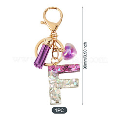 Alloy Resin Heart Keychains&nbsp;KEYC-TADJ0002-01G-F