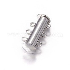 1連売り真鍮磁気スライドロックの留め金  3ホール  プラチナ  6mm  穴：20x10mm&nbsp;E214