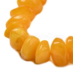 樹脂模造琥珀ビーズ連売り  チップ  オレンジ  7~10x12~14.5x10~14.5mm  穴：1mm  約54個/連  15.94''~16.14''（40.5~41センチメートル）&nbsp;RESI-Z017-02B