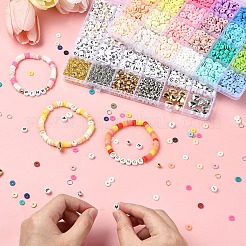 DIY Flat Round Handmade Polymer Clay Beads Bracelets Making Kits&nbsp;DIY-YW0011-07A