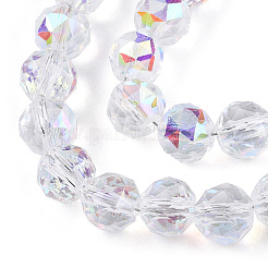 Electroplate Transparent Glass Beads Strands&nbsp;EGLA-N002-34C-C03