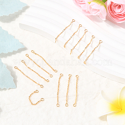 真鍮チェーンリンク/コネクター20個  ニッケルフリー  18KGP本金メッキ  35x3x1mm  穴：1.5mm&nbsp;KK-BBC0021-47