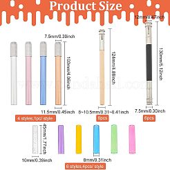 描画用鉛筆アクセサリーキット  24個の透明プラスチック鉛筆キャップと16個の調節可能な鉛筆エクステンダーホルダーを含む  ミックスカラー  ホルダー：124~130x8~12mm  キャップ：45x10mm&nbsp;DIY-FG0003-48