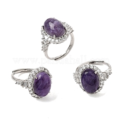 Brass Micro Pave Cubic Zirconia Finger Rings&nbsp;CU-CBA260E-13P