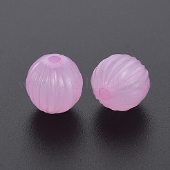 模造ゼリーアクリルビーズ  段ボールビーズ  ラウンド  パールピンク  14x13mm  穴：2.5mm  約68個/96g&nbsp;LS-MACR-S373-11-E10