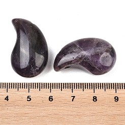 天然の縞模様のアメジストペンダント  勾玉  28.5~29x17.5x11~12mm  穴：2~3mm&nbsp;G-B195-03K