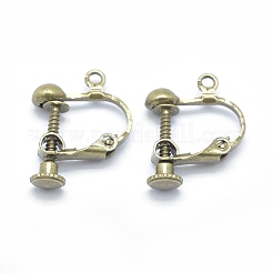 Brass Screw On Clip-on Earring Findings&nbsp;KK-L164-01AB-NF