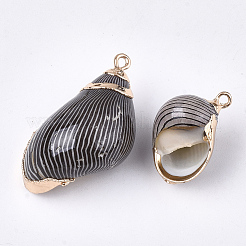 Electroplate Spiral Shell Pendants&nbsp;LS-SSHEL-T009-06