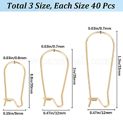 120Pcs 3 Style 304 Stainless Steel Hoop Earring Findings&nbsp;STAS-SP0001-27