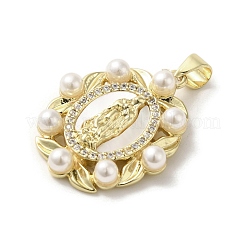 Brass Pave Shell Pendants&nbsp;KK-I708-16N-G