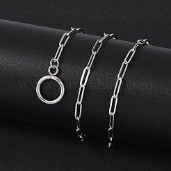 Non-Tarnish Unisex 304 Stainless Steel Paperclip Chain Necklaces&nbsp;X-NJEW-H215-04P