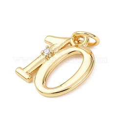 Brass Micro Pave Cubic Zirconia Pendants&nbsp;KK-D019-28G-10