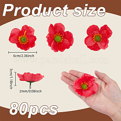 80Pcs Cloth Artificial Flower Heads&nbsp;AJEW-GA0009-23