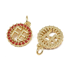 Brass Micro Pave Cubic Zirconia Pendants&nbsp;KK-I358-015G