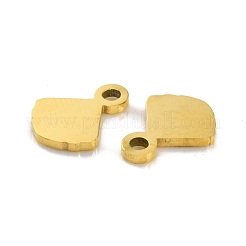 イオンプレーティング（IP）304ステンレススチールチャーム  レーザー切断  シェルシェイプチャーム  18KGP本金メッキ  9x7x1mm  穴：1.4mm&nbsp;STAS-D051-52G