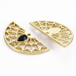 ラックメッキ合金ペンダント  樹脂と  カドミウムフリー＆鉛フリー  ファン  ブラック  19x40x4.5mm  穴：1.8mm&nbsp;PALLOY-S132-244B-RS