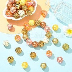 50個 12スタイル 樹脂ラインストーン＆アクリルビーズファインディングキット  ラウンド  ミックスカラー  19.5~20.5mm&nbsp;DIY-CJ0003-31